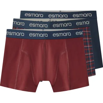Boxerky esmara Men Pánské boxerky, 3 kusy (navy modrá / červená, 4/S)