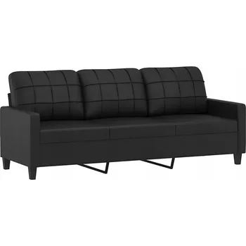 Pohovka Třímístná pohovka černá 198x77x80 cm - umělá kůže