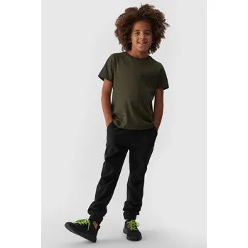Chlapecké kalhoty Chlapecké Jogger Kalhoty Casual Hladké 4F 4FJWMM00TTR 4F černá 3054910