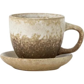 Bloomingville Keramický šálek s podšálkem Brenta Nature 185 ml