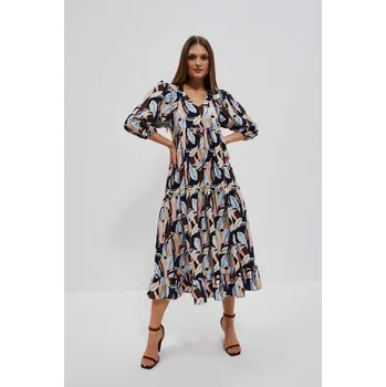 Dámské šaty DÁMSKÉ ŠATY L-SU-4026 D.Béžový Moodo černá | modrá | šedá | hnědá | světle modrá | krémová | růžová | vícebarevná | vícebarevná 2239637