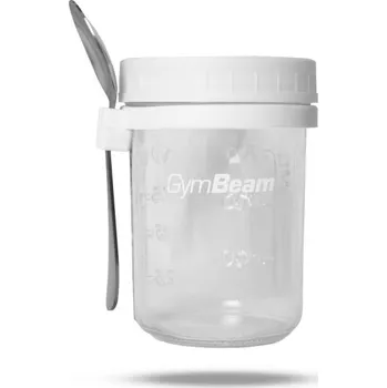 Fitness Snídaňová sklenice White 350 ml - GymBeam bílá