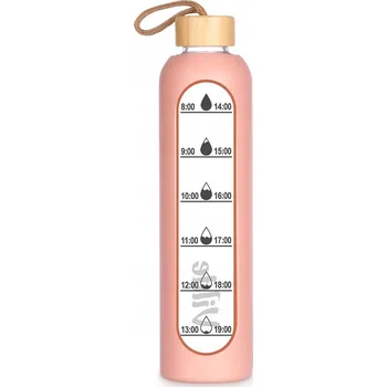 SKLENĚNÁ láhev na vodu motivační nápoj motivující lahev na pití 1L