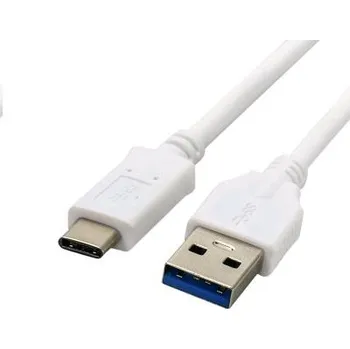 Datový kabel C-TECH Kabel USB 3.0 AM na Type-C kabel (AM/CM), 2m, bílý CB-USB3C-20W