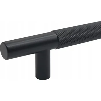 Nábytkové kování Nábytková úchytka reling rýhovaná PRESTIGE LINE ČERNÁ 160mm/150mm