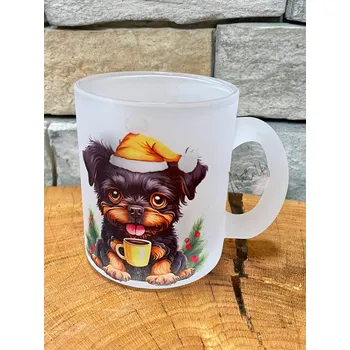 Skleněný hrnek vánoční pes