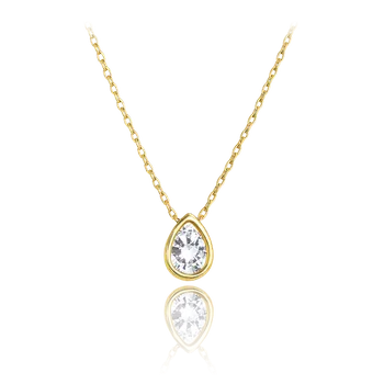 Náhrdelník MINET Elegantní zlatý náhrdelník s bílým zirkonem Au 585/1000 1,85g JMG0269WGN43