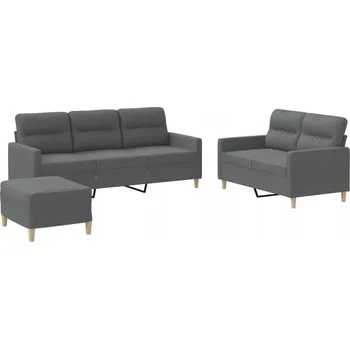 Pohovka Sada: Pohovka + Podnožka D. Šedá, 2/3místná