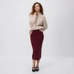 Reserved - Midi sukně s viskózou - hnědá - 987GA-83X - 987GA-83X-XL