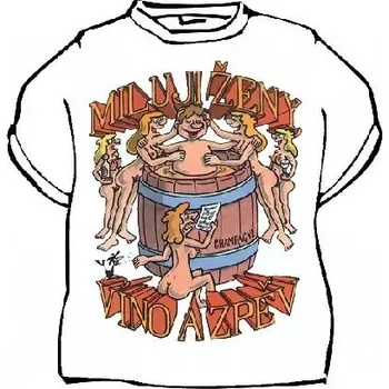 Pánské tričko Vtipné tričko - Miluji ženy, víno a zpěv - XL