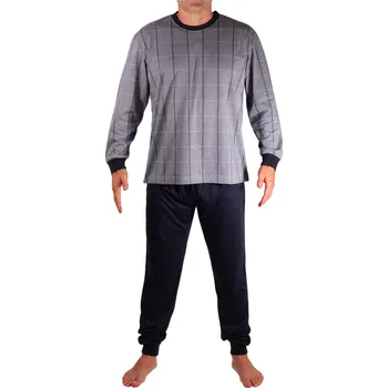 Pánské pyžamo Pánské pyžamo dlouhé Eliáš MB-3609 XXL šedá