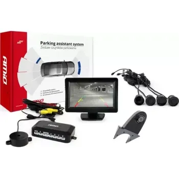 Parkovací asistent AMIO Parkovací asistent TFT01 4,3” s kamerou HD-502-IR 4-senzorové, černé