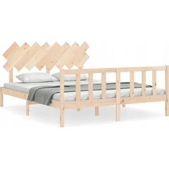 Postel Dřevěná dvoulůžková postel 160x200, vícebarevná