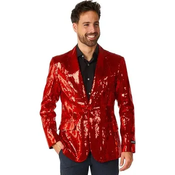 Karnevalový kostým Opposuits - Červené sako s výšivkou pailette - Suitmeister - XXL