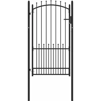 Brána na plot Černá 100 x 175 cm Práškově lakovaná ocel Černá146401
