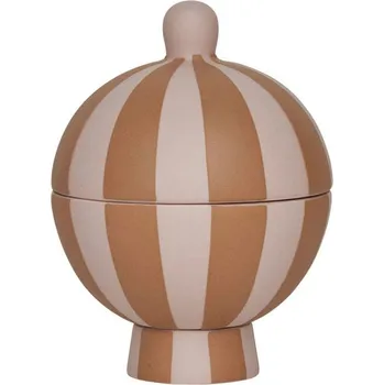 Úložný box OYOY, Dekorativní nádoba Toppu, 8,5 cm, hnědo-růžová - Formadore