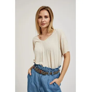 Dámské tričko MOODO - světle béžová Marisse bílá | světle modrá | krémová 2724285