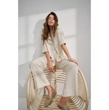 Dámská lněná košile MOODO - světle béžová Marisse šedá | krémová 2827568