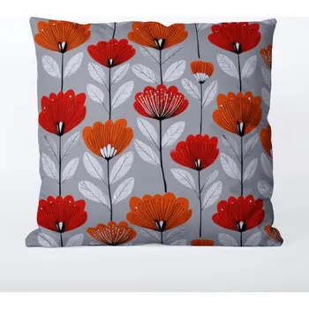 Povlak na polštář 45x45 nepromokavý polyester red flowers 2