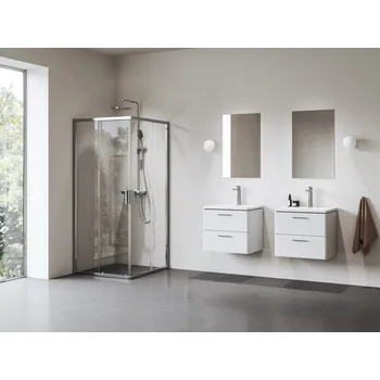 Ravak Blix II sprchový kout 80x80 cm čtvercový hliník lesk/průhledné sklo 1LM40C00Z1