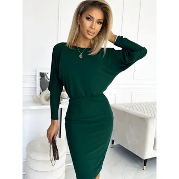 Dámské šaty Dámské zelené slavnostní pouzdrové šaty 399-2, VELIKOST L