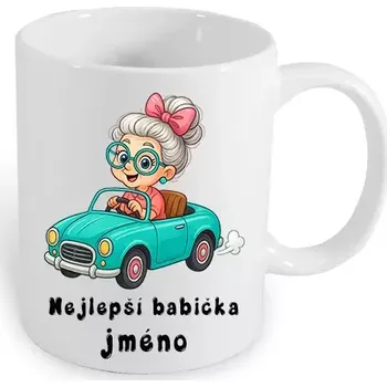 Hrnek bílý s potiskem babička se jménem 01 300 ml