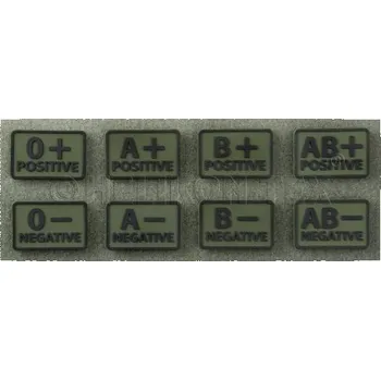 Nášivka HELIKON-TEX Nášivka 3D Helikon-Tex, krevní skupina olivová, Barva Olive Green, Skupina 0-