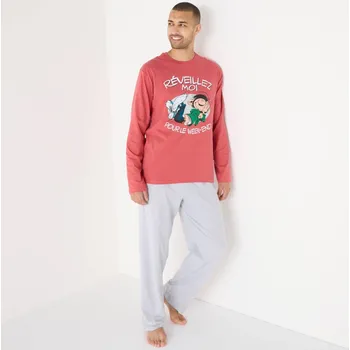 Pánské oblečení Pyžamo s kalhotami a dlouhými rukávy Gaston Lagaffe červená/šedá 97/106 (L)