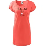 DOBRÝ TRIKO Dámské tričko/šaty love s potiskem Více vína Velikost: L, Barva: Korálová