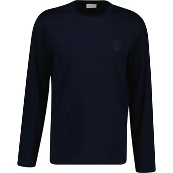 Pánské oblečení TRIČKO GANT REG TONAL SHIELD LS T-SHIRT EVENING BLUE