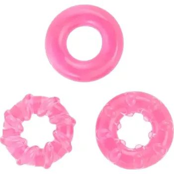 BASIC X Erekční kroužky nevibrační 3 ks růžové
