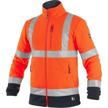 Pánská mikina CANIS Výstražná mikina HI-VIS PRESTON, Fleece, Oranžovo-modrá, Barva oranžovo-modrá, Velikost S