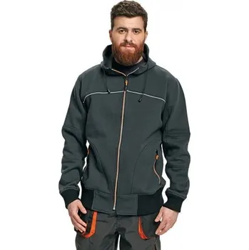 Pánská mikina ČERVA EMERTON mikina s kapucí a reflexním pásem na zádech, Barva čierna, Velikost S