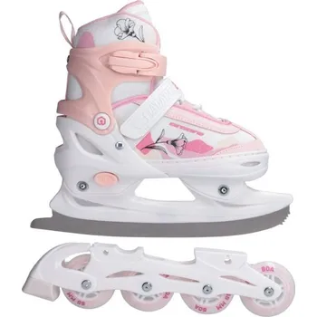 Zimní brusle Divčí in-line a lední brusle v jednom Arcore ADAPTA 2IN1 39-42 Bílá, Růžová, Fialová