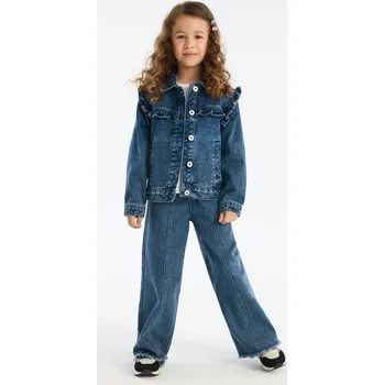 Dívčí džíny Sinsay - Džíny wide leg - námořnická modrá - 380EW-59J - 380EW-59J-140