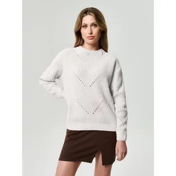 Dámský svetr Sinsay - Prolamovaný svetr - krémová - 240FJ-01X - 240FJ-01X-XXS