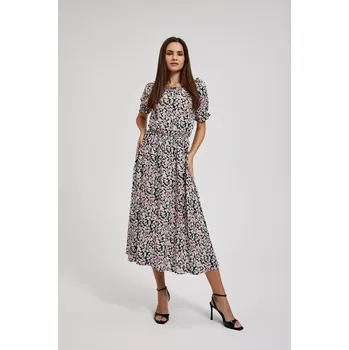Dámské šaty Dámské vzorované šaty MOODO - černá Moodo černá | šedá | krémová | růžová | světle zelená | vícebarevná | vícebarevná 2833490