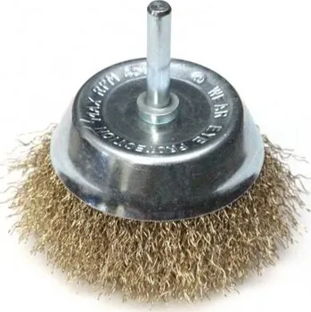 Brusný kotouč DEDRA Brusný kartáčový kotouč 50mm, hrnkový s násadou, mosazný
