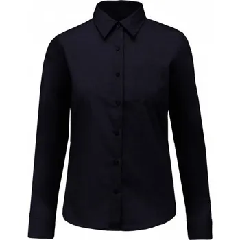 Dámská halenka COTTON Dámská halenka KARIBAN s dlouhým rukávem, námořnická modrá, Barva tmavomodrá, námorná, Velikost 3XL