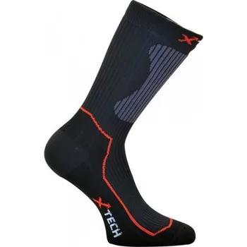 Pánské ponožky X TECH Funkční ponožky calze XT55, černé, XTECH, Barva čierna, Velikost 35-38