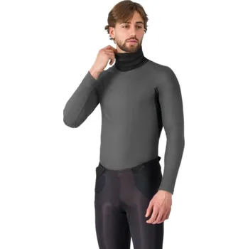 cyklistický dres CASTELLI Cyklistické triko s dlouhým rukávem - FLANDERS 2 HIGH NECK WARMER - šedá XL
