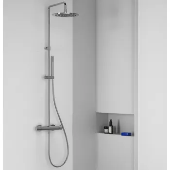 Sprchový set Ravak ES 091.60GLB Sprchový sloup s termostatickou baterií, posuvný, se sprchovým setem, Gold Brushed zlatá | sleva 24% | cena za ks