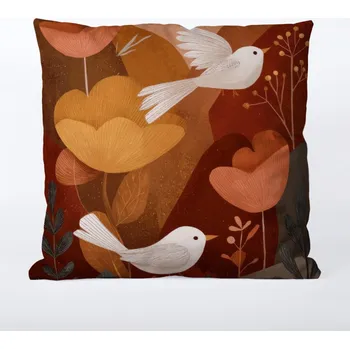 Povlak na polštář 45x45 nepromokavý polyester ptáčci v přírodě 1