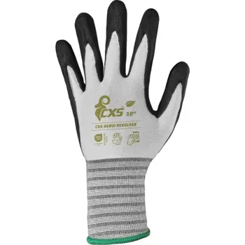 Pracovní rukavice CANIS Rukavice CXS 4ENVI REVOLVEX máčené v nitrilu, Barva bielo-čierna, Velikost rukavic 9"