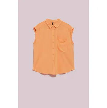 DÁMSKÁ KOŠILE L-KO-4053 PEACH Marisse šedá | oranžová | krémová 2333233