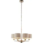 Endon 99151 - Lustr na řetězu HIGHCLERE 6xE14/28W/230V šedá/matný chrom