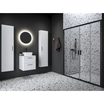 Sprchové dveře Ravak Blix II sprchové dveře 160 cm posuvné černá matný/průhledné sklo 0YMS0300Z1