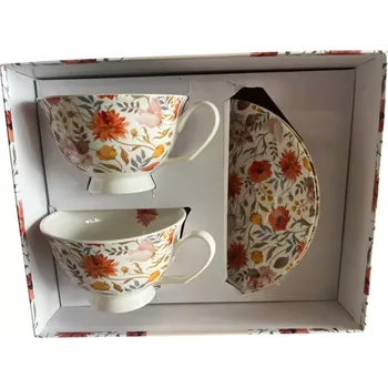 Sada hrnků - květiny (Porcelánová sada hrnků květiny)