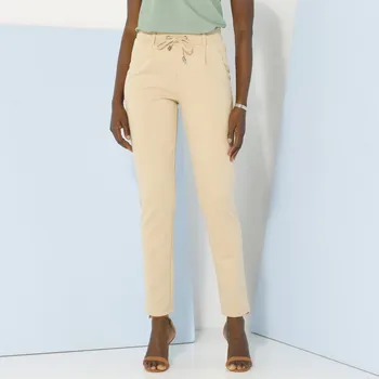 Dámské kalhoty Chino kalhoty z úpletu Milano písková 48