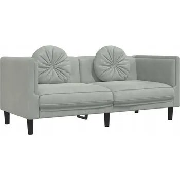 Pohovka Dvojmístná pohovka samet světle šedá 173,5x77x70 cm